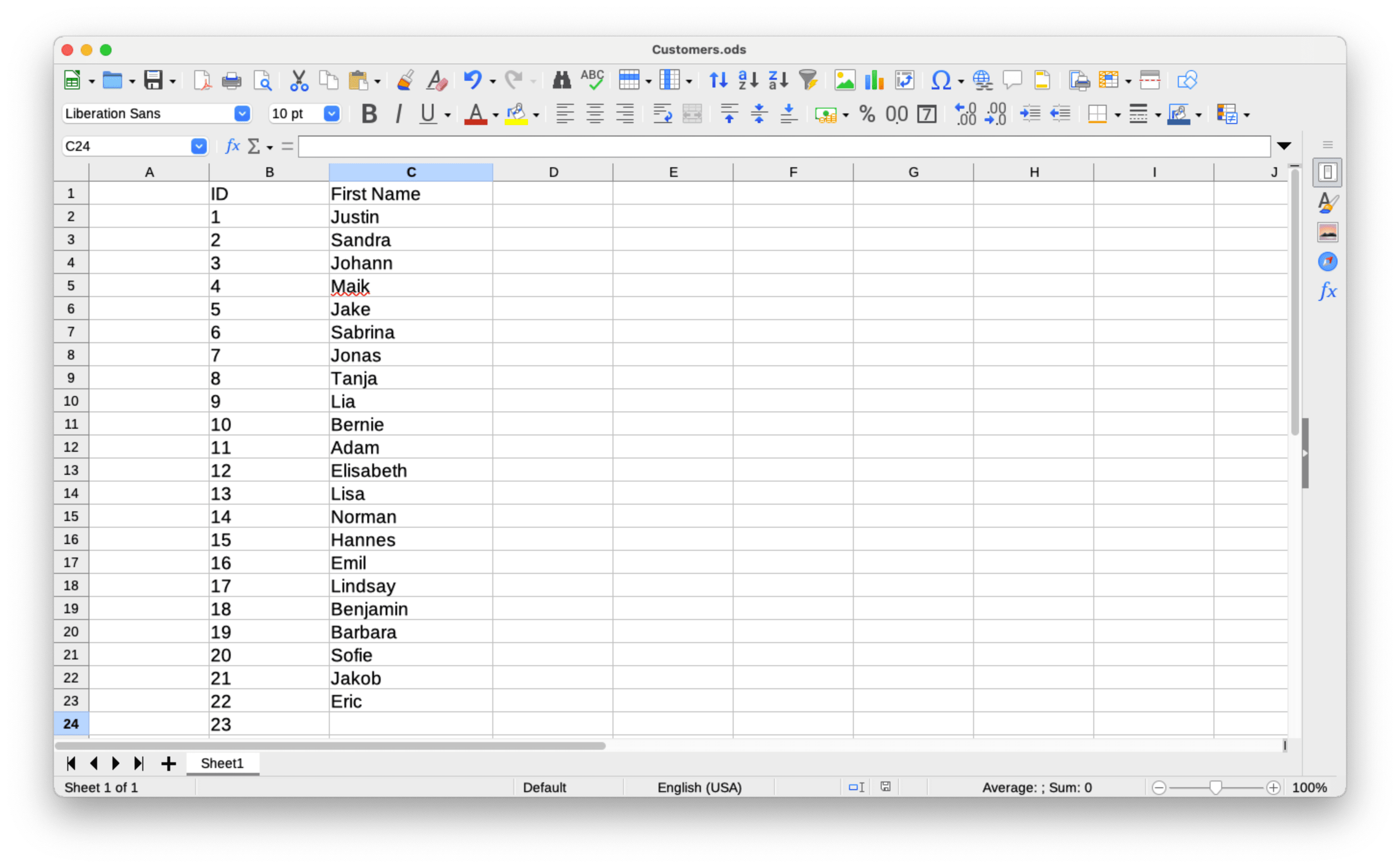 Genderize Names In A LibreOffice Or OpenOffice Document Gender API 