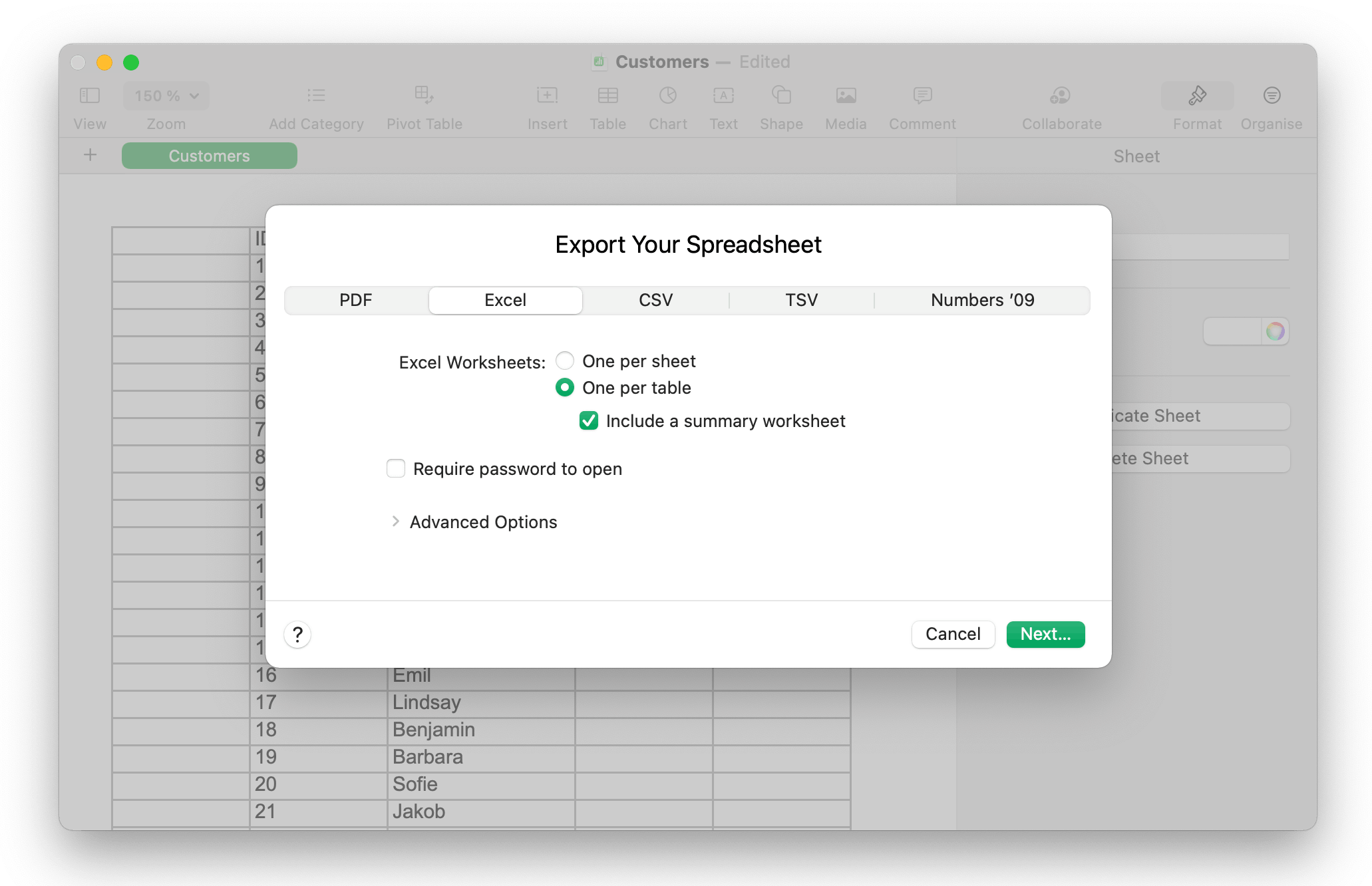 Excel Count Unique Names In A List