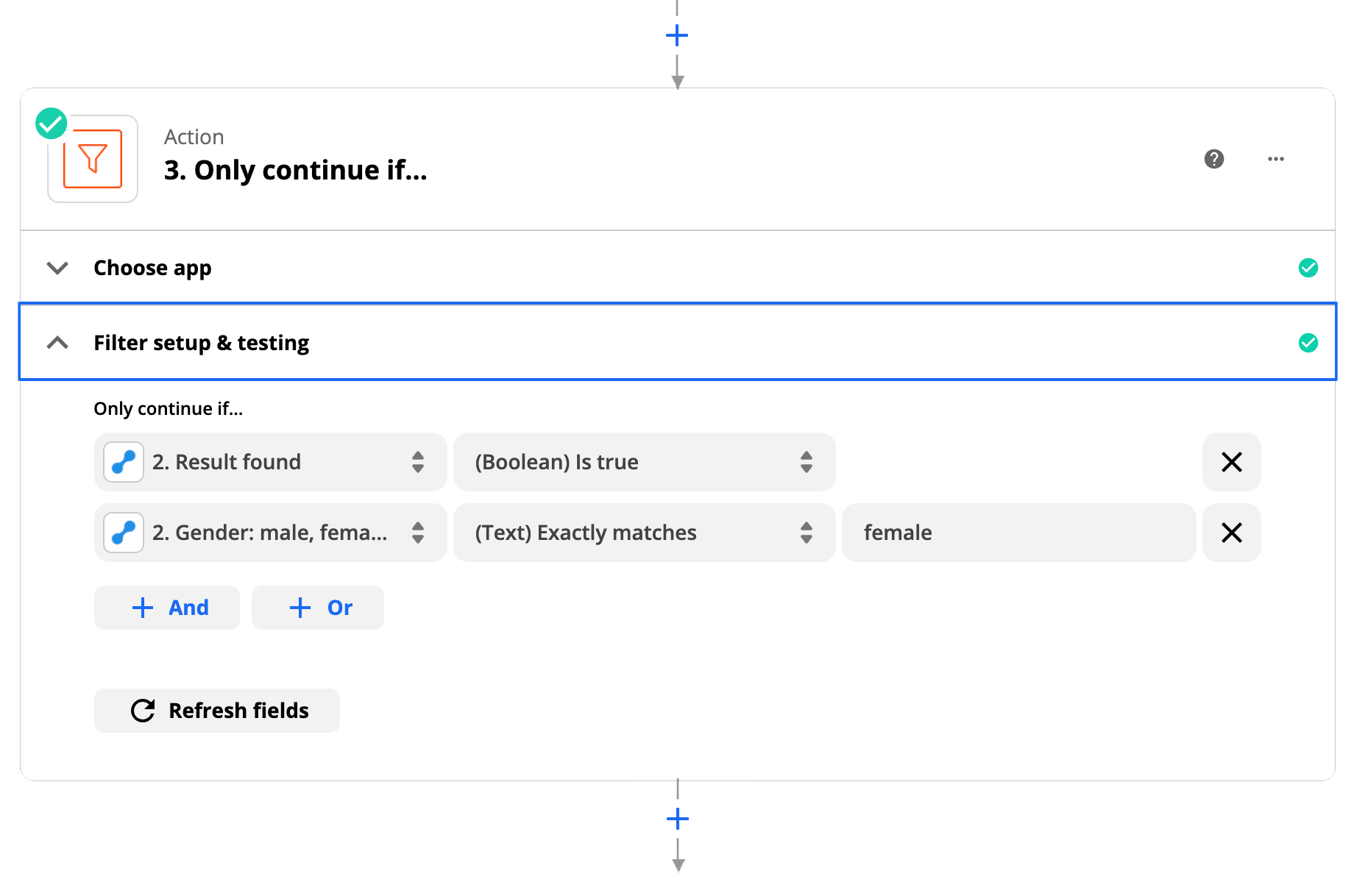 Male, Female Zapier Zap